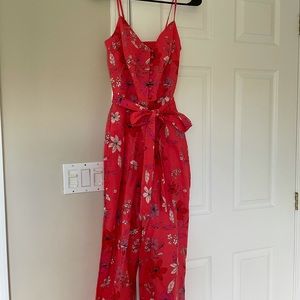 Banana Republic Wide Leg Crop Floral Jumpsuit